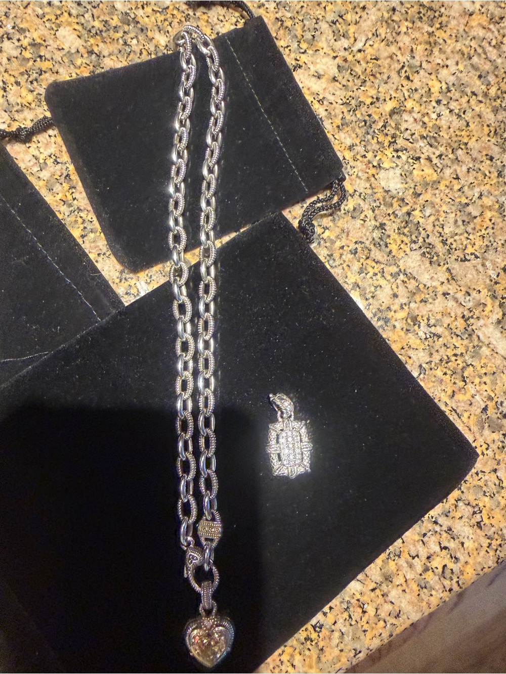 JUDITH RIPKA Heart Pendant Necklace with Clear Crystal Accent - Women's Jewelry